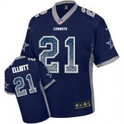 Wholesale Cheap Nike Cowboys #21 Ezekiel Elliott Navy Blue Team Color Men's Stitched NFL Elite Drift Fashion Jersey