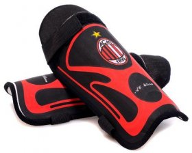 Wholesale Cheap AC Milan Soccer Shin Guards Red