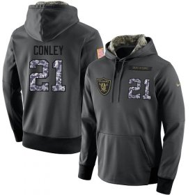 Wholesale Cheap NFL Men\'s Nike Oakland Raiders #21 Gareon Conley Stitched Black Anthracite Salute to Service Player Performance Hoodie