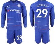 Wholesale Cheap Chelsea #29 Morata Home Long Sleeves Soccer Club Jersey