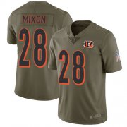 Wholesale Cheap Nike Bengals #28 Joe Mixon Olive Men's Stitched NFL Limited 2017 Salute To Service Jersey