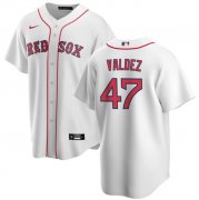 Cheap Men's Boston Red Sox #47 Enmanuel Valdez White Cool Base Stitched Baseball Jersey