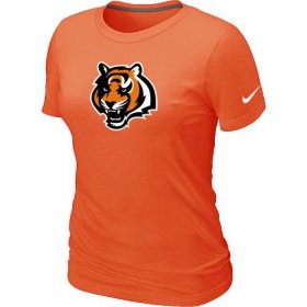 Wholesale Cheap Women\'s Cincinnati Bengals Team Logo T-Shirt Orange