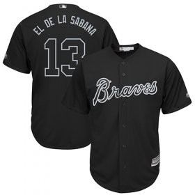 Wholesale Cheap Braves #13 Ronald Acuna Jr. Black \"El de la Sabana\" Players Weekend Cool Base Stitched MLB Jersey