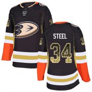 Wholesale Cheap Adidas Ducks #34 Sam Steel Black Home Authentic Drift Fashion Stitched NHL Jersey