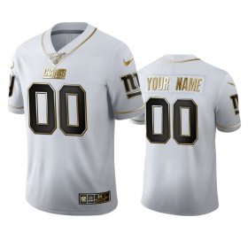 Wholesale Cheap New York Giants Custom Men\'s Nike White Golden Edition Vapor Limited NFL 100 Jersey