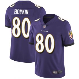 Wholesale Cheap Nike Ravens #80 Miles Boykin Purple Team Color Men\'s Stitched NFL Vapor Untouchable Limited Jersey