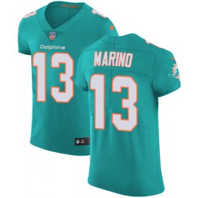 Wholesale Cheap Nike Dolphins #13 Dan Marino Aqua Green Team Color Men\'s Stitched NFL Vapor Untouchable Elite Jersey