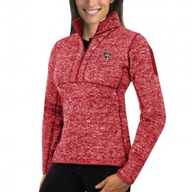 Wholesale Cheap Florida Panthers Antigua Women\'s Fortune 1/2-Zip Pullover Sweater Red