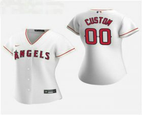 Wholesale Cheap Women\'s Custom Los Angeles Angels 2020 White Home Nike Jersey