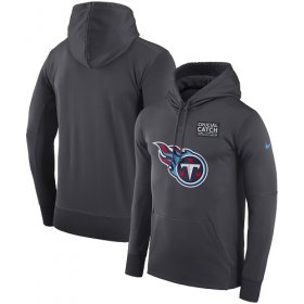 Wholesale Cheap NFL Men\'s Tennessee Titans Nike Anthracite Crucial Catch Performance Pullover Hoodie