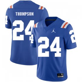 Wholesale Cheap Florida Gators 24 Mark Thompson Blue Throwback College Football Jersey