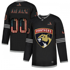 Wholesale Cheap Florida Panthers Custom Adidas Men\'s Black USA Flag Limited NHL Jersey
