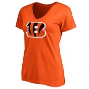 Wholesale Cheap Women's Cincinnati Bengals Pro Line Primary Team Logo Slim Fit T-Shirt Orange