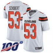 Wholesale Cheap Nike Browns #53 Joe Schobert White Men's Stitched NFL 100th Season Vapor Limited Jersey
