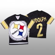 Wholesale Cheap NFL Pittsburgh Steelers #2 Mason Rudolph Black Men's Mitchell & Nell Big Face Fashion Limited NFL Jersey