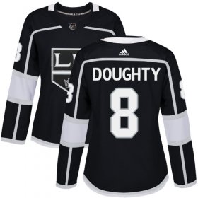 Wholesale Cheap Adidas Kings #8 Drew Doughty Black Home Authentic Women\'s Stitched NHL Jersey