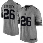 Wholesale Cheap Nike Giants #26 Saquon Barkley Gray Men's Stitched NFL Limited Gridiron Gray Jersey