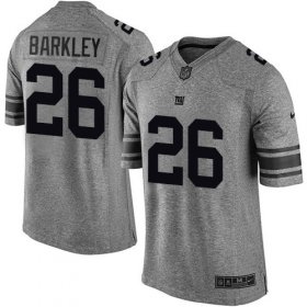 Wholesale Cheap Nike Giants #26 Saquon Barkley Gray Men\'s Stitched NFL Limited Gridiron Gray Jersey