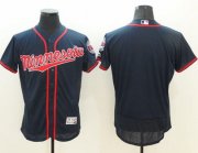 Wholesale Cheap Twins Blank Navy Blue Flexbase Authentic Collection Stitched MLB Jersey