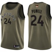 Wholesale Cheap Raptors #24 Norman Powell Green Salute to Service 2019 Finals Bound Basketball Swingman Jersey