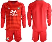 Wholesale Cheap Lyon Blank Red Goalkeeper Long Sleeves Soccer Club Jersey