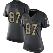 Wholesale Cheap Nike Chiefs #87 Travis Kelce Black Women's Stitched NFL Limited 2016 Salute to Service Jersey