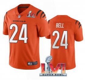Wholesale Cheap Men\'s Cincinnati Bengals #24 Vonn Bell 2022 Orange Super Bowl LVI Vapor Limited Stitched Jersey