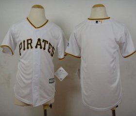Wholesale Cheap Pirates Blank White Cool Base Stitched Youth MLB Jersey