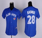 Wholesale Cheap Blue Jays #28 Colby Rasmus Blue Women's Fashion Stitched MLB Jersey