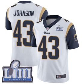 Wholesale Cheap Nike Rams #43 John Johnson White Super Bowl LIII Bound Men\'s Stitched NFL Vapor Untouchable Limited Jersey