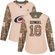 Wholesale Cheap Adidas Hurricanes #18 Ryan Dzingel Camo Authentic 2017 Veterans Day Women's Stitched NHL Jersey