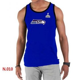 Wholesale Cheap Men\'s Nike NFL Seattle Seahawks 2015 Super Bowl XLIX Sideline Legend Authentic Logo Tank Top Blue