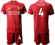 Wholesale Cheap Liverpool #4 Virgil Red Home Soccer Club Jersey