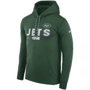 Wholesale Cheap Men's New York Jets Nike Green Sideline ThermaFit Performance PO Hoodie