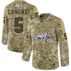 Wholesale Cheap Adidas Capitals #5 Rod Langway Camo Authentic Stitched NHL Jersey
