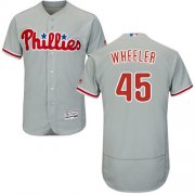 Wholesale Cheap Phillies #45 Zack Wheeler Grey Flexbase Authentic Collection Stitched MLB Jersey