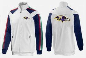 Wholesale Cheap NFL Baltimore Ravens Team Logo Jacket White_2