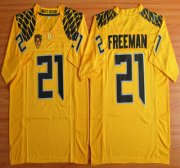 Wholesale Cheap Oregon Duck #21 Royce Freeman Yellow College Football Nike Limited Jersey