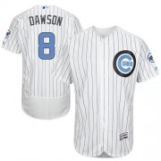 Wholesale Cheap Cubs #8 Andre Dawson White(Blue Strip) Flexbase Authentic Collection Father's Day Stitched MLB Jersey