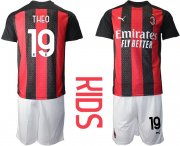 Wholesale Cheap Youth 2020-2021 club AC milan home 19 red Soccer Jerseys