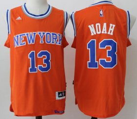 Wholesale Cheap Men\'s New York Knicks #13 Joakim Noah Orange Stitched NBA Adidas Revolution 30 Swingman Jersey