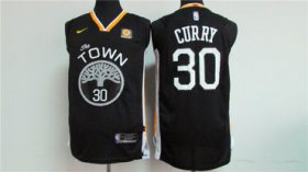 Wholesale Cheap Men\'s Golden State Warriors #30 Stephen Curry Black 2017-2018 Nike Swingman Rakuten Stitched NBA Jersey