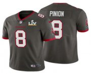 Wholesale Cheap Men's Tampa Bay Buccaneers #8 Bradley Pinion Grey 2021 Super Bowl LV Limited Stitched NFL Jersey