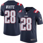 Wholesale Cheap Nike Patriots #28 James White Navy Blue Men's Stitched NFL Limited Rush Jersey