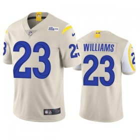 Wholesale Cheap Men\'s Los Angeles Rams #23 Kyren Williams Bone Vapor Untouchable Limited Stitched Football Jersey