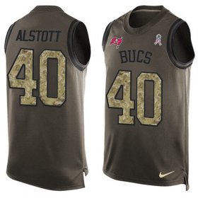 Wholesale Cheap Nike Buccaneers #40 Mike Alstott Green Men\'s Stitched NFL Limited Salute To Service Tank Top Jersey