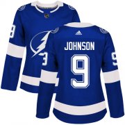Wholesale Cheap Adidas Lightning #9 Tyler Johnson Blue Home Authentic Women's Stitched NHL Jersey