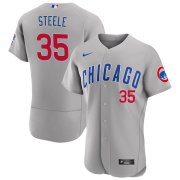 Cheap Mens Chicago Cubs #35 Justin Steele Nike Gray Road FlexBase Player Jersey