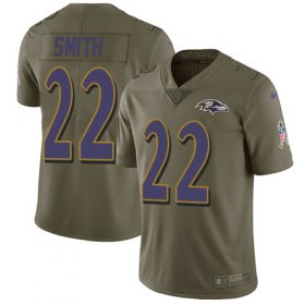 Wholesale Cheap Nike Ravens #22 Jimmy Smith Olive Men\'s Stitched NFL Limited 2017 Salute To Service Jersey